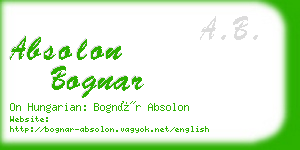 absolon bognar business card